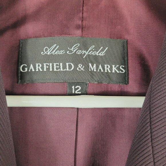 Vintage Alex Garfield Garfield & Marks Women's Blazer Jacket Sz 12 Dark Purple - Picture 6 of 12